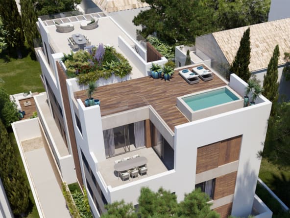 Penthouse Rooftop at Bellver Oaks – Imagine your private oasis with space for a pergola, sun loungers, and a full outdoor kitchen. Perfect for enjoying Mallorca’s skyline in style.